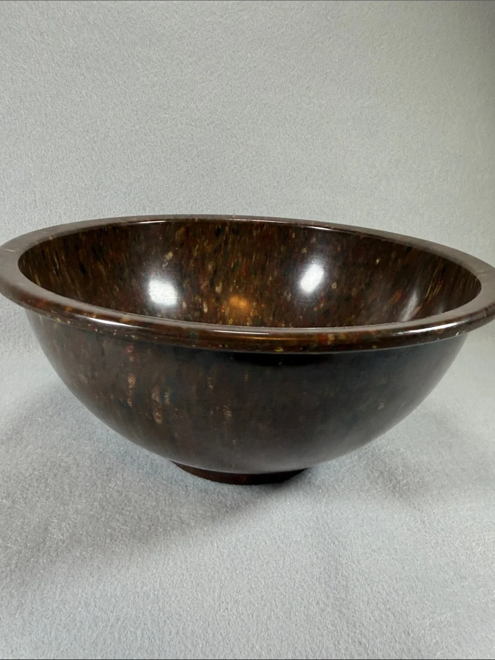 Vintage Melanine Mixing Bowl in Speckled Brown and Multicolor Flecks. #118 USA